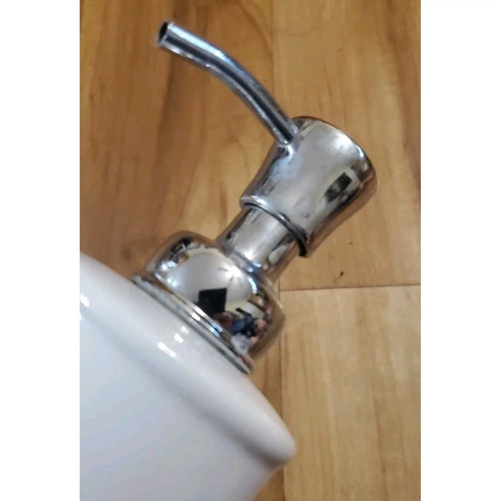 White Silver Ceramic Soap Lotion Dispenser